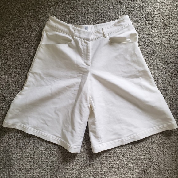 Rosie Assoulin Pants - Rosie Assoulin Culottes Wide Leg Bermuda Shorts White Mid Rise Size 6
